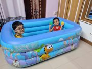 Inflatable Baby Swimming Pool | Square Kids Swimming Pool with Free Electric Air Pump - Image 2